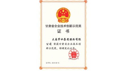 甘肅省企業(yè)技術(shù)創(chuàng)新示范獎